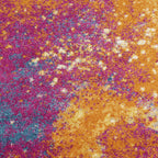 HomeRoots 100% Polypropylene 2’ x 6’ Abstract Brights Sunburst Runner Rug