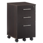 Mayline Mnbbfldc Medina 3-Drawer Lockable Mobile File Cabinet, 26.75"H, Mocha Laminate