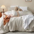 Bedsure King Size Comforter Set, Reversible Beige Soft Prewashed Bedding for All Seasons, 3 Pieces Warm Down Alternative Bed Set