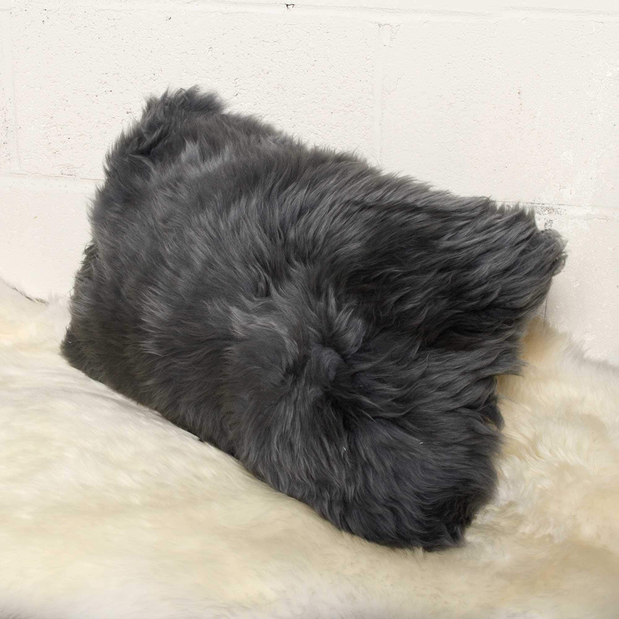 HomeRoots Kitchen Decorative Rectangular Sheepskin Pillow with Hidden Zipper Closure - 12' x 20' x 5', Gray