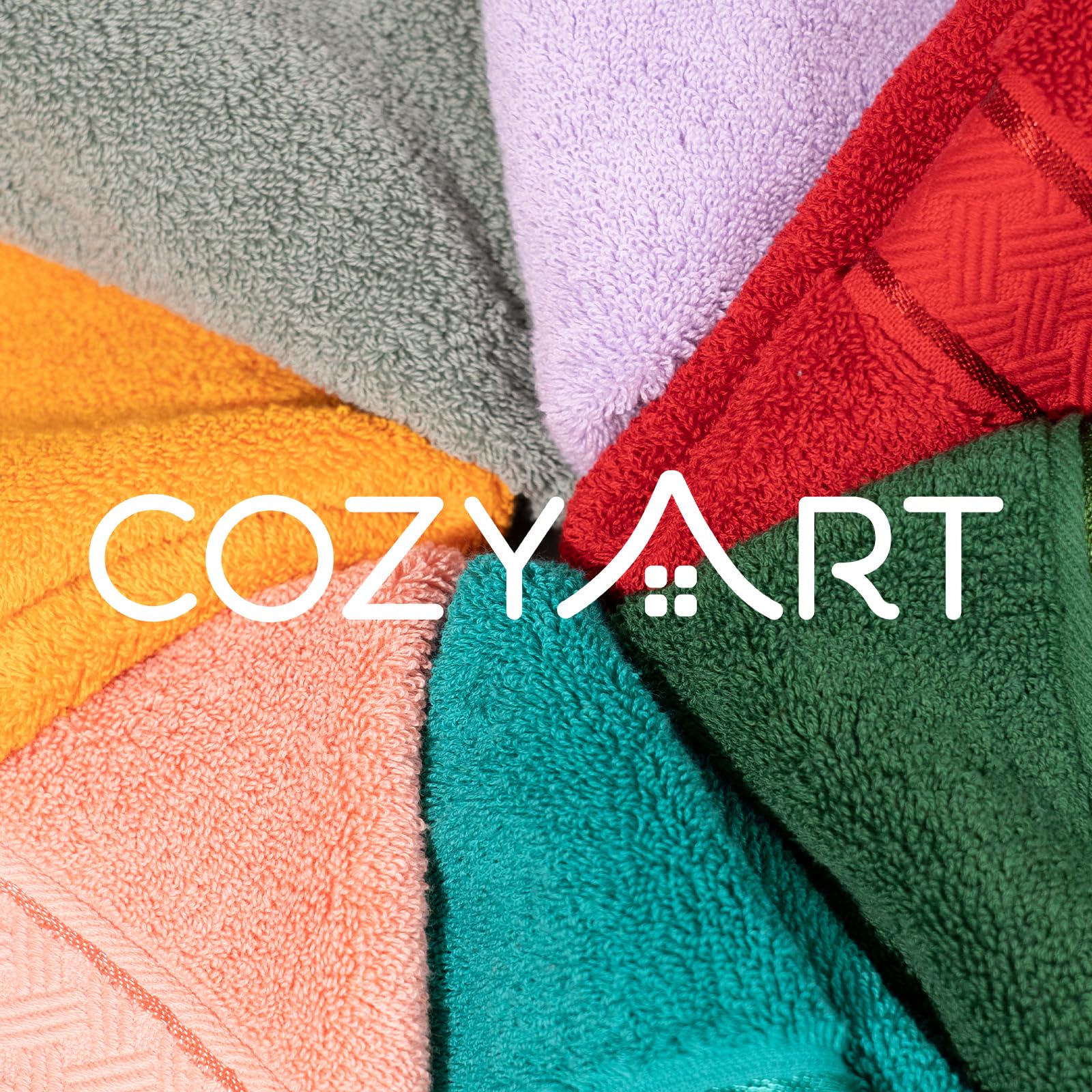 COZYART Turquoise Bath Towel Set 6 Piece 100% Turkish Cotton 650GSM Hotel Quality Soft Absorbent