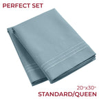 Mellanni Pillow Cases - 2 Pc Iconic Collection Pillowcases - Luxury, Extra Soft, Cooling Pillow Covers - Envelope Closure (Standard/Queen 20'X30', Spa Blue)