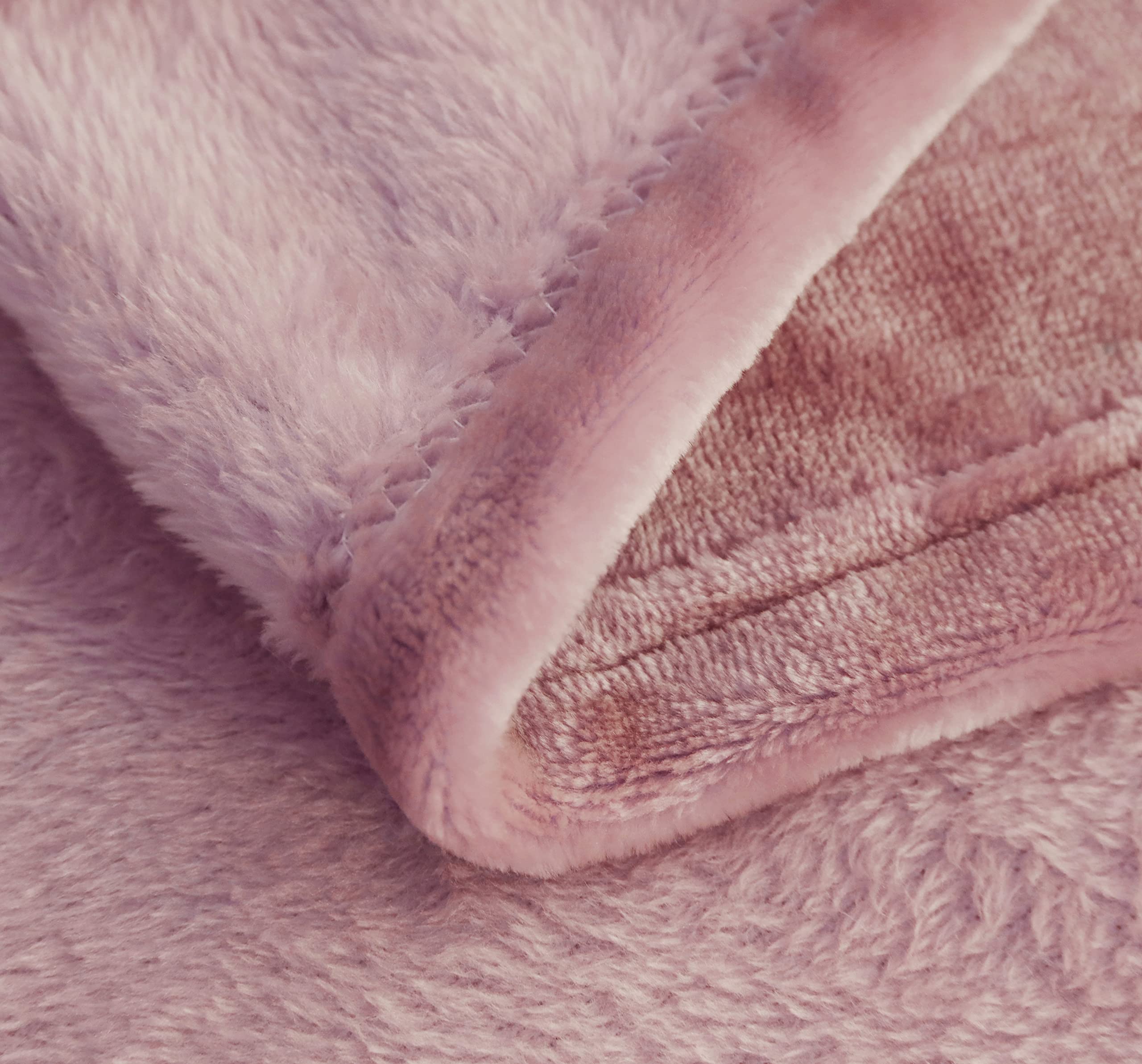 Sochow Flannel Fleece Blanket King Size, All Season Lightweight Super Soft Cozy Blanket For Bed Or Couch, Dusty Pink, 90X108 Inc