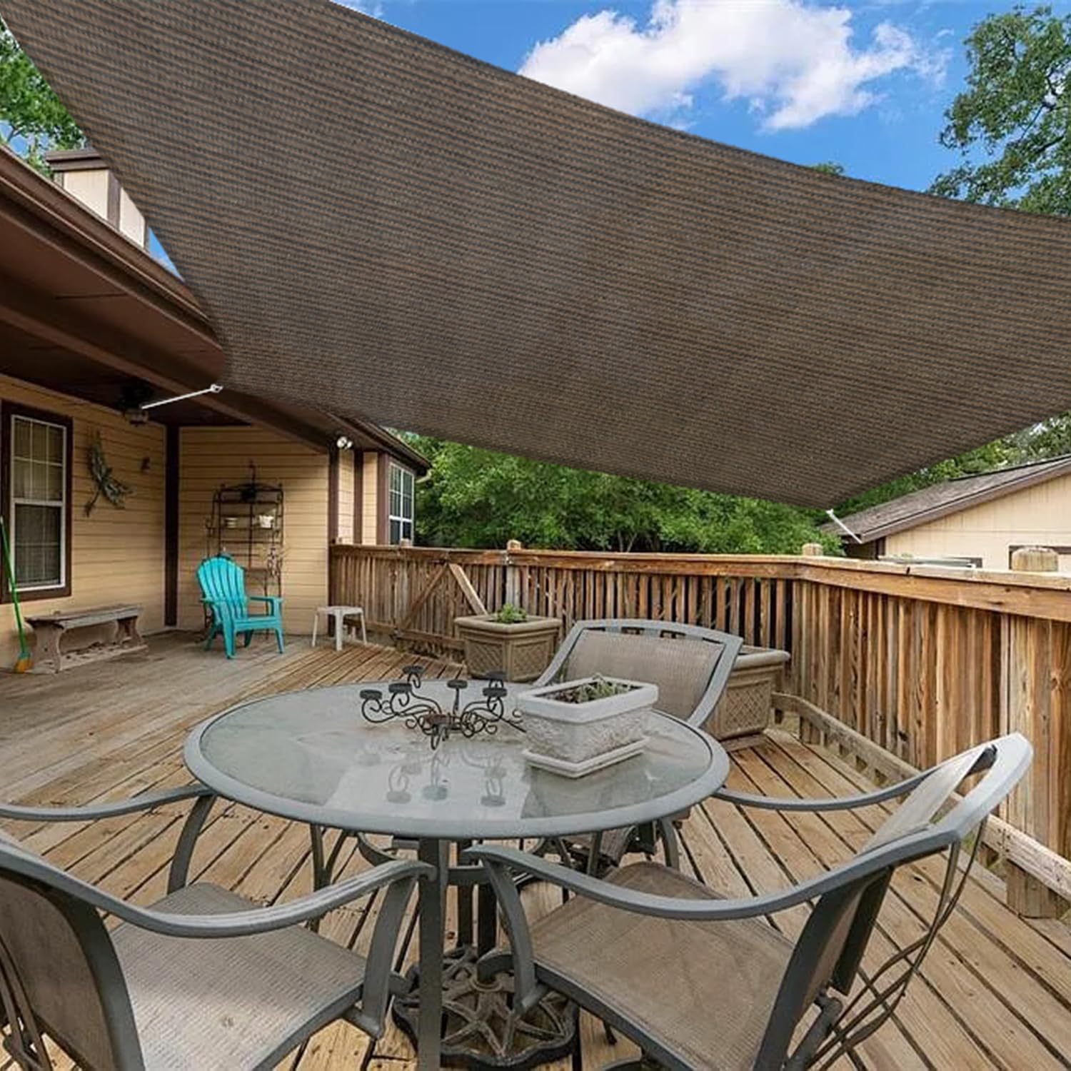 Infrange 12' X 17' Rectangle Sun Shade Sails Canopy Uv Block For Patio Deck Pergola Yard Lawn Outdoor Activities (Brown)
