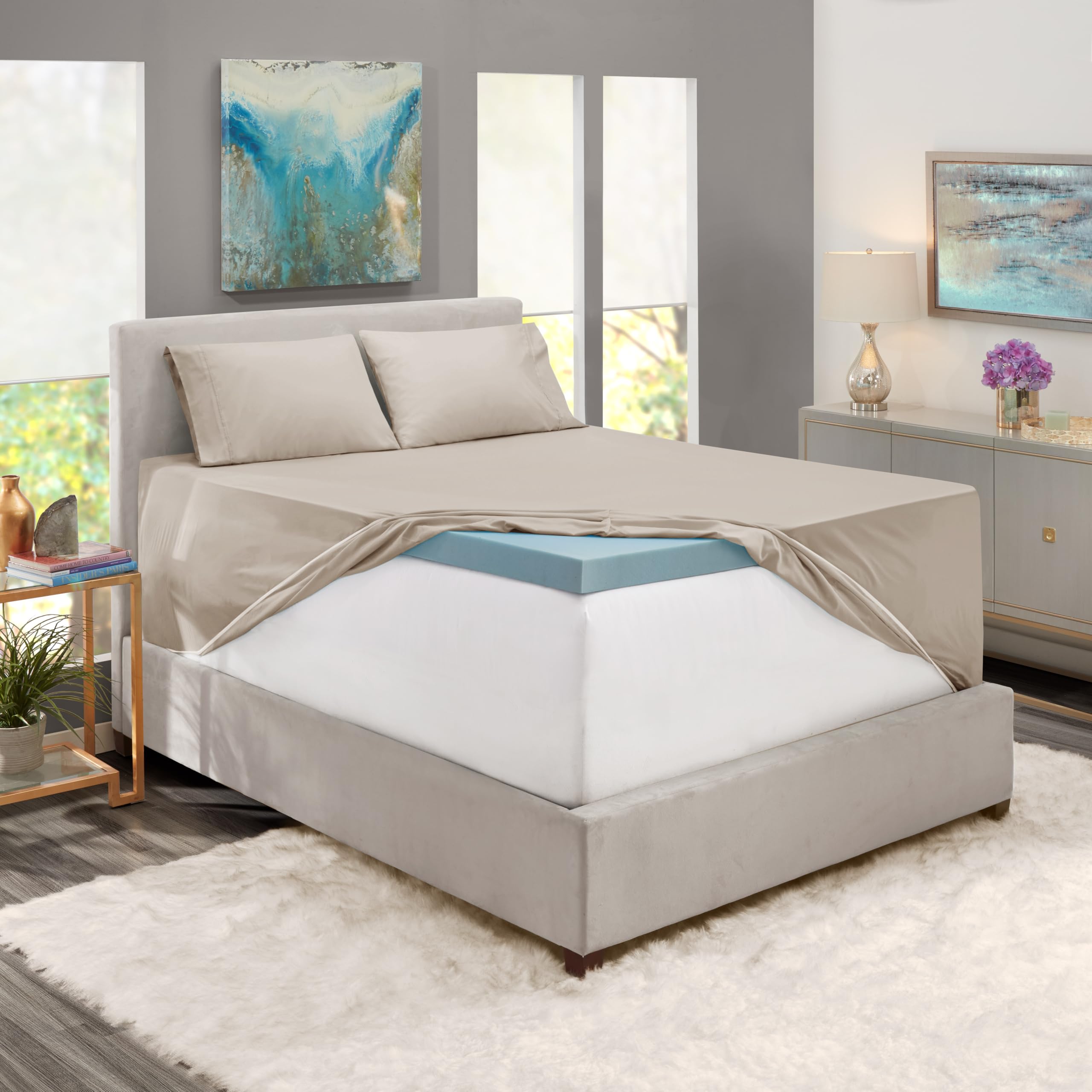Nestl Extra Deep Pocket Sheets - Fits Mattress 18-24 Inches Deep, Extra Deep Pocket Queen Sheets Sets, 4 Piece Queen Size Sheets, Queen Sheets Deep Pocket, Linen