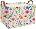 Essme Rectangular Boys Basket,Kids Storage Basket with Handles for Room Decor,Ocean Storage Bin(Flower cluster)