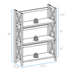 Casual Home Montego 3-Shelf Folding Bookcase, Black