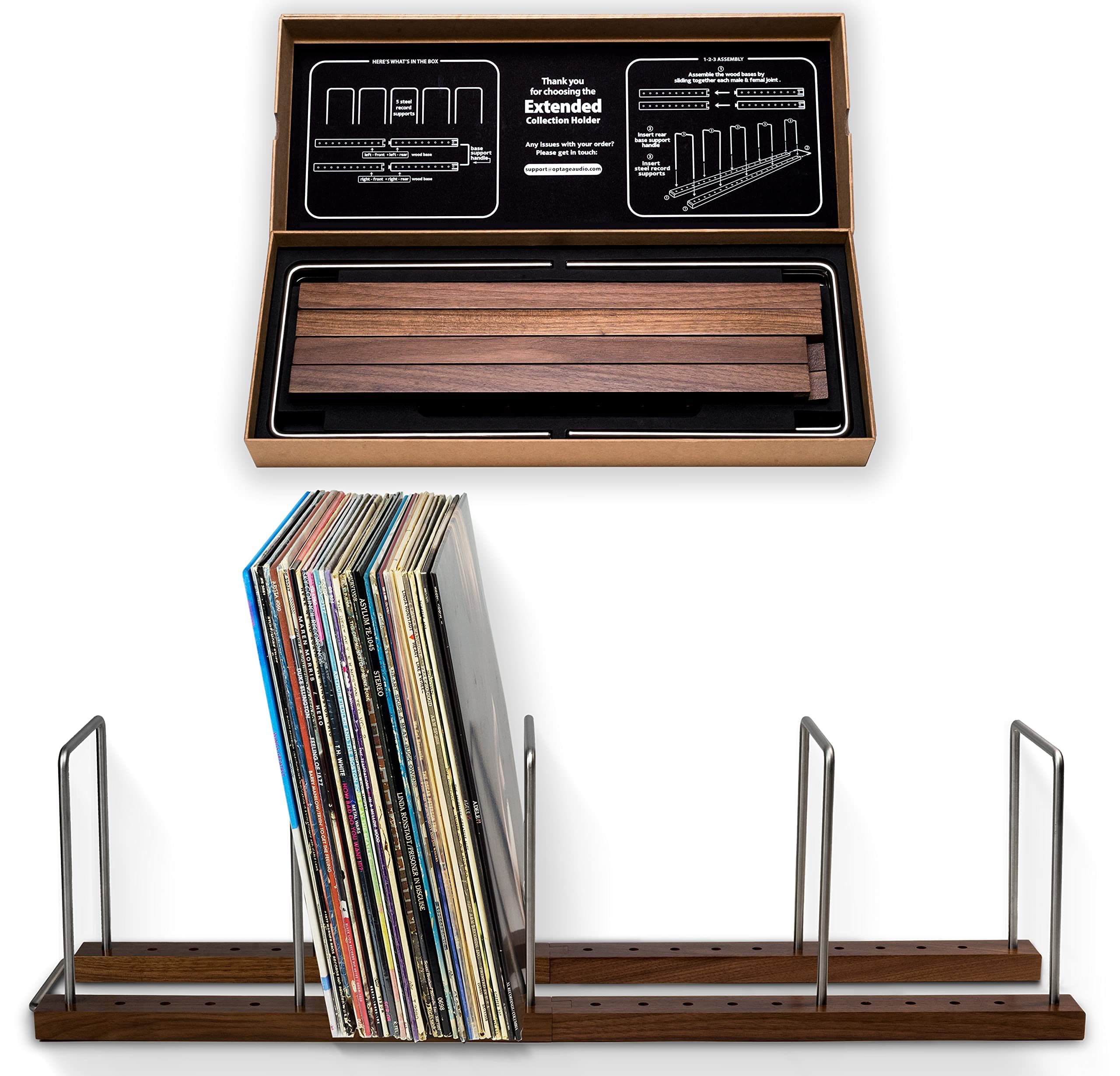 Optage Audio 100-150 Record Holder, Vinyl Record Storage, Vinyl Record Organizer, Record Stand for Vinyl Record, LP Storage, Rec