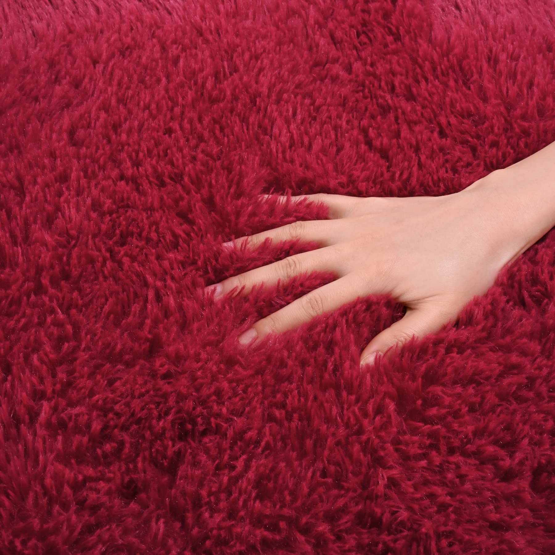 Detum Large Living Room Rug 6X9 Area Rug Wine Red Christmas Rugs For Bedroom Master Room Dining Dorm Kids Room Machine Washable