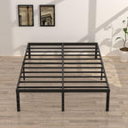 Upcanso 18 Inch California King Bed Frames No Box Spring Need, Platform Cal King Bed Frame With High Storage, Eassy Assembly 3,500 Lbs Heavy Duty Bedframes, Black