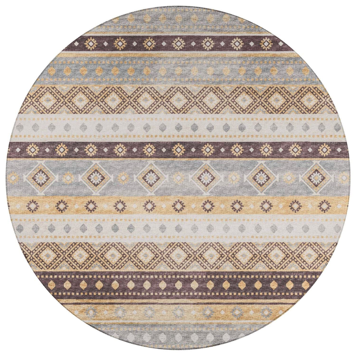 Sedona Sn12 Gold Transitional Rug Round 4' X 4'