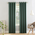 Sun Zero Barrow 2-Pack Energy Saving Grommet Curtain Panel Pair, 54' X 84, Everglade Green