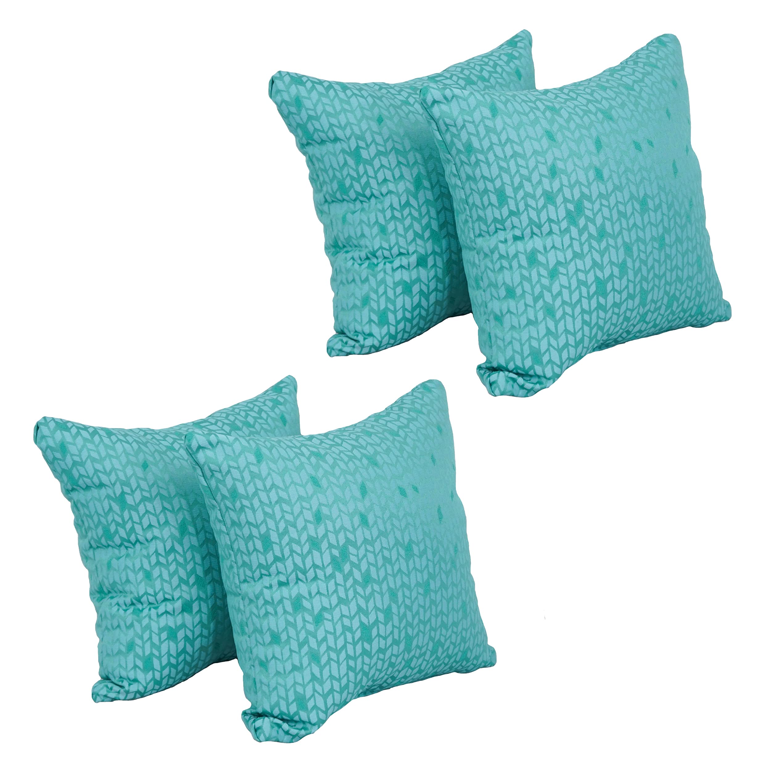 Blazing Needles Square Polyester Jacquard Throw Pillows, 17", Banyan Seagla 4 Count