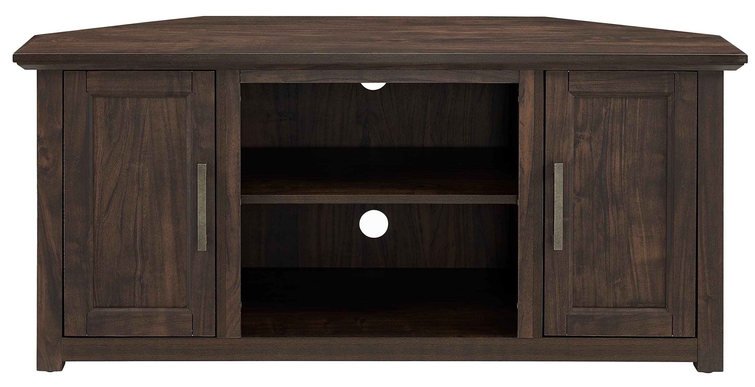 Crosley Furniture Camden TV Stand for 50+ inch TVs, Dark Walnut, 48-inch Corner, Adjustable Shelves, Model CF101248-DW