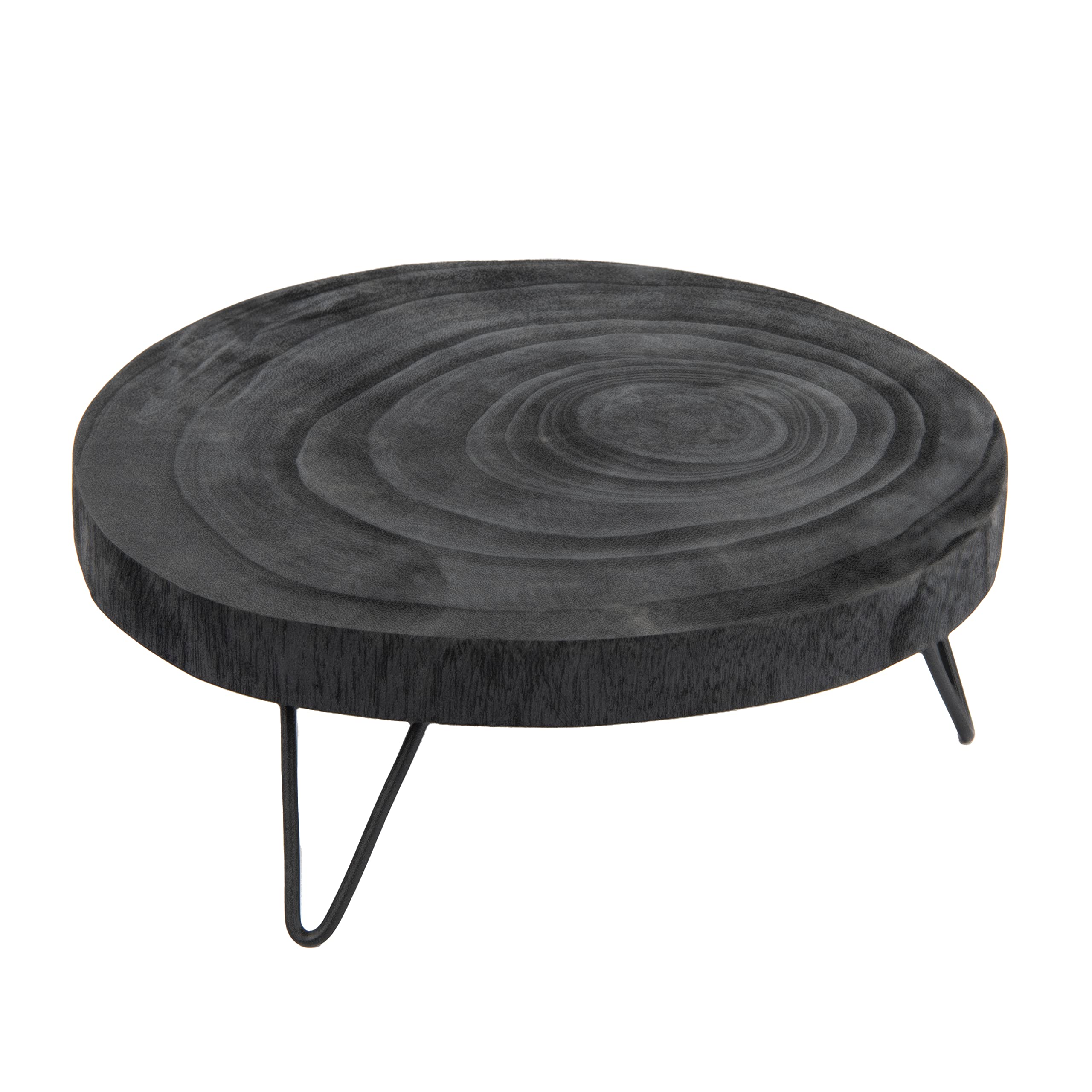 Creative Co-Op Decorative Paulownia Wood Pedestal, Black, 11''
