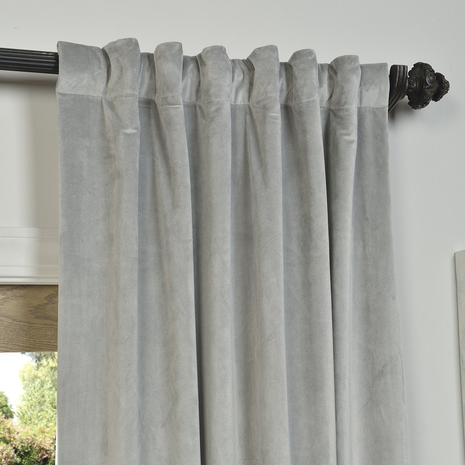 Hpd Half Price Drapes Signature Velvet Thermal Blackout Curtains For Living Room 96 Inch Long (1 Panel) Rod Pocket Insulated Blackout Curtains For Bedroom Window Curtains, 50W X 96L, Silver Grey