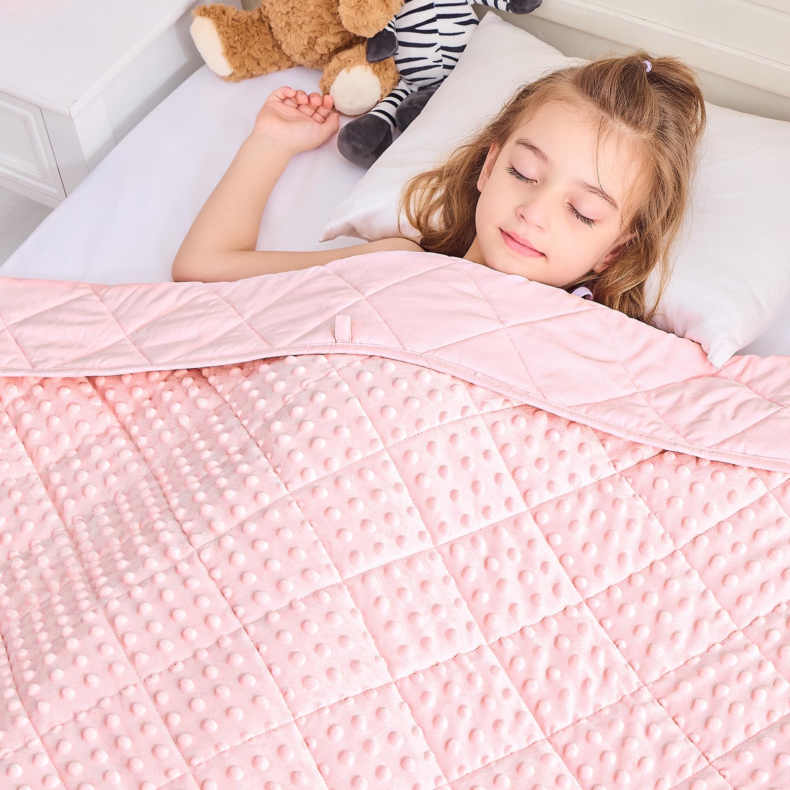 Yescool Weighted Blanket Kids 3 Lb Pink Warm Weighted Throw Blanket Minky Plush Heavy Blanket Microfiber Small Fleece Blanket Co