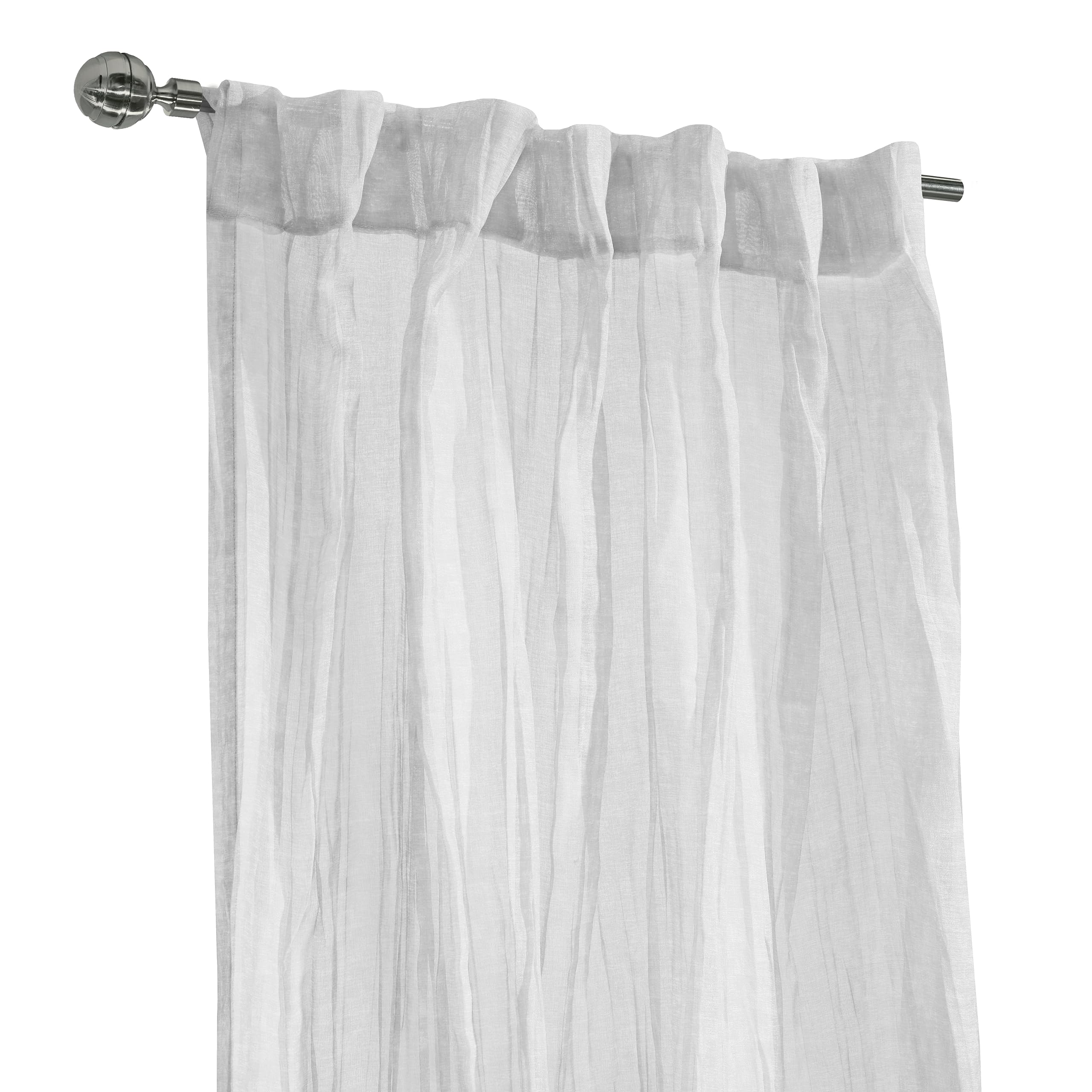Richmark International Paloma Sheer Dual Header Curtain Panel 52 X 63 In White