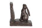 Creative Co-Op Decorative Rustic Resin Rabbit On Book Bookends, Bronze, Set Of 2
