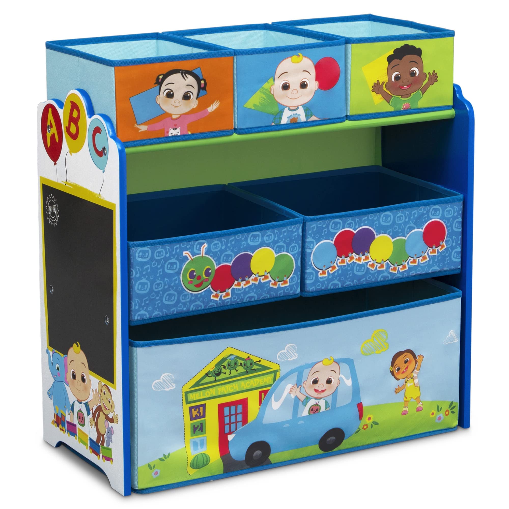 Delta Children Design & Store 6 Bin Toy Storage Organizer - Greenguard Gold Certified, Cocomelon