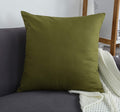 Tangdepot Handmade Decorative Solid 100% Cotton Canvas Throw Pillow Covers/Pillow Shams, (22'X22', Olive Green)