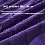 Avelom Dark Purple Duvet Cover Full(80 X 90 Inches), 3 Pieces (1 Duvet Cover, 2 Pillow Cases),Seersucker Tripe Soft Washed Microfiber Textured Duvet Cover Set With Zipper Closure, Corner Ties