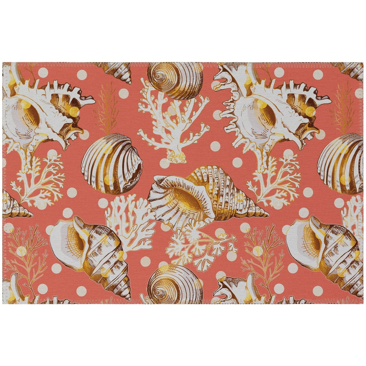 Seabreeze Sz6 Orange Coastal Rug Rectangle 9' X 12'