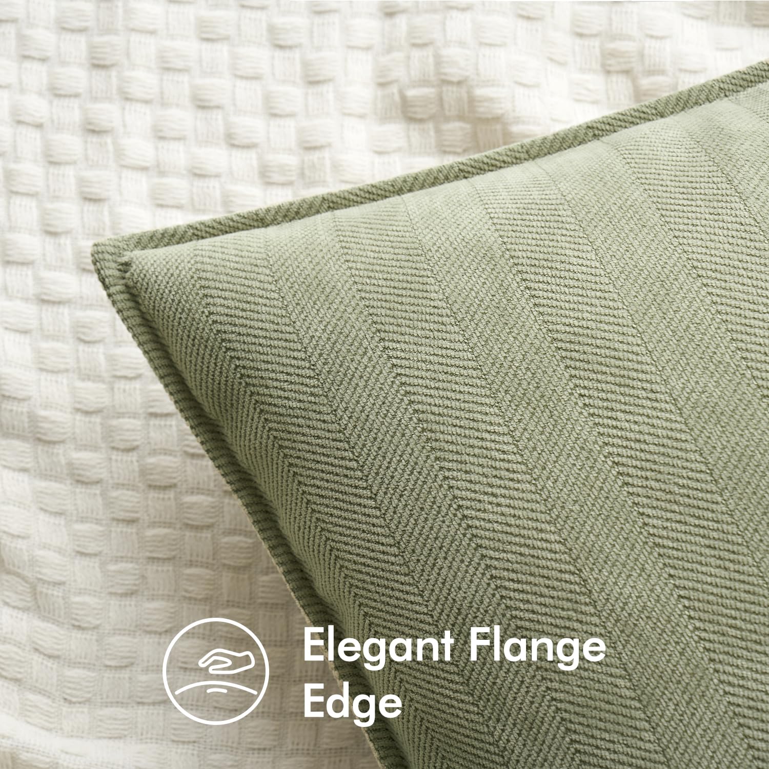 Miulee Pack Of 2 Sage Green Decorative Pillow Covers 22X22 Inch Soft Chenille Luxurious Couch Throw Pillows Farmhouse Cushion Covers Euro Shams With Elegant Design For Sofa Bed Living Room Home Decor