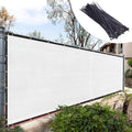 Royal Shade Custom Size 6' X 185' White Fence Privacy Screen Windscreen Cover Netting Mesh Fabric Cloth - Cable Zip Ties Include