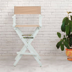 Casual Home Director'S Chair ,White Frame/Tan Canvas,30" - Bar Height