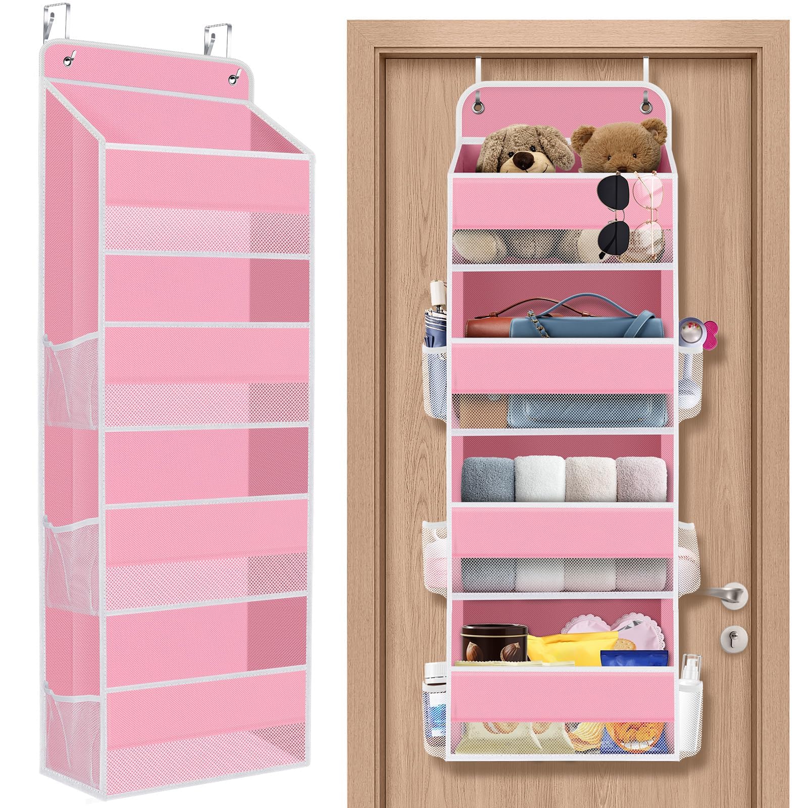 SpaceHacks 1 Pack Over The Door Organizer Hanging Storage Organizers with Clear Window 40lb Large Capacity Room Organizer for Pa