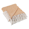 Dii Rustic Farmhouse Double Diamond Woven Throw, 50X60, Pumpkin Spice