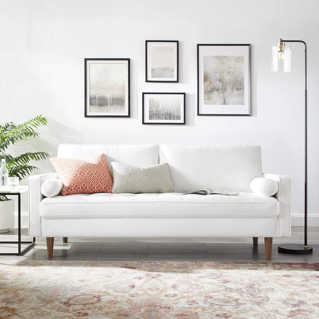Modway Eei-3764-Whi Valour Performance Velvet Sofa, White