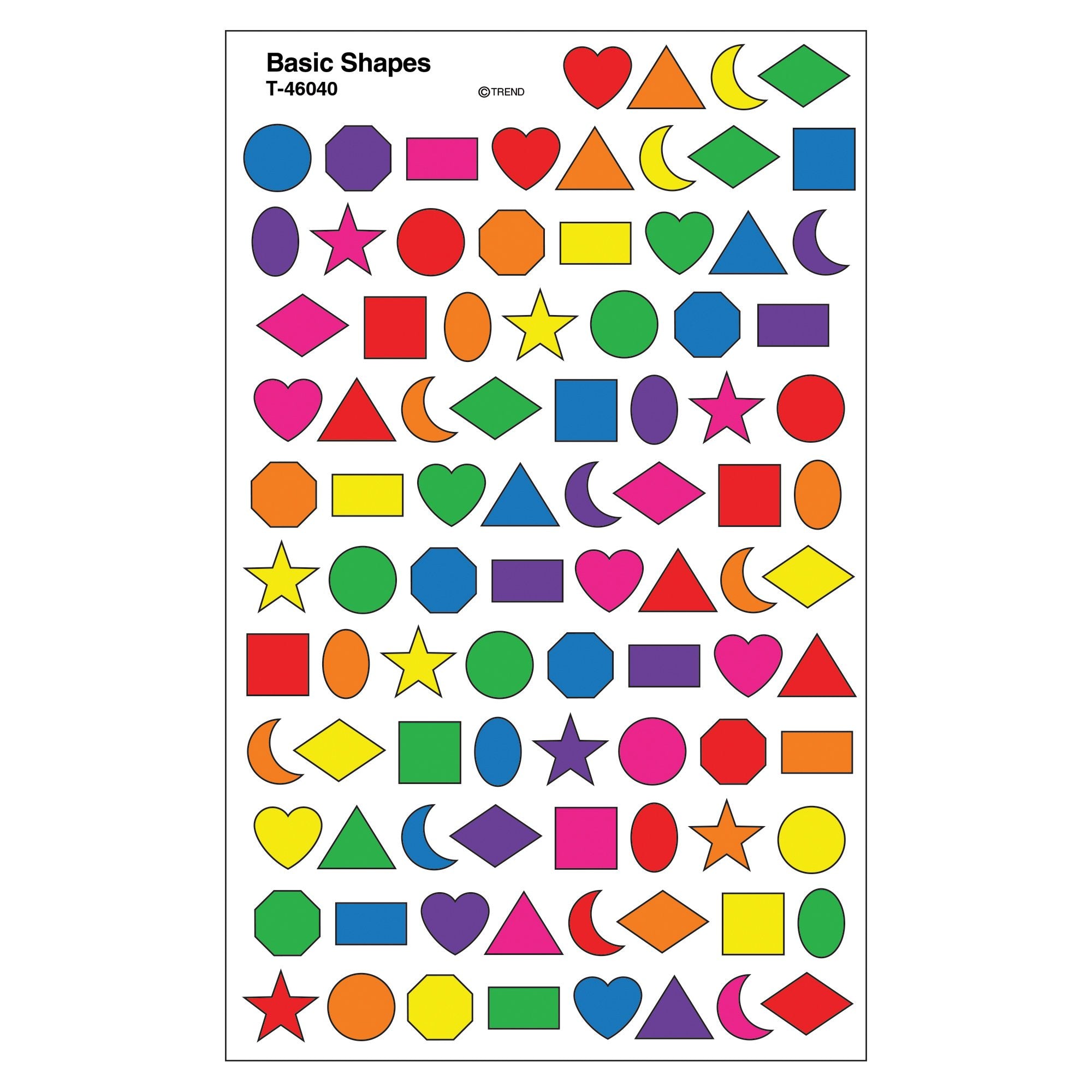 Trend Enterprises superShapes Stickers T-46040 Classroom Incentives Paper Green/Blue/Red 7/16"