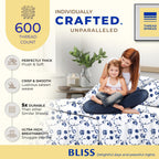 Thread Spread 100% Egyptian Cotton Printed Bed Sheets - 600 Thread Count 4 Pc Full Sheet Set, Hotel Luxury Sateen Bedsheets, 16' Deep Pocket Soft Cooling Sheets For Full Size Bed - Floral Blue