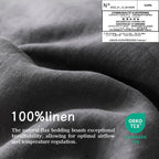 Everly Linen California King Size Sheets Set, 100% Stonewashed French Linen Bed Sheets Deep Pocket Sheets, 4 Pieces (1 Flat Shee