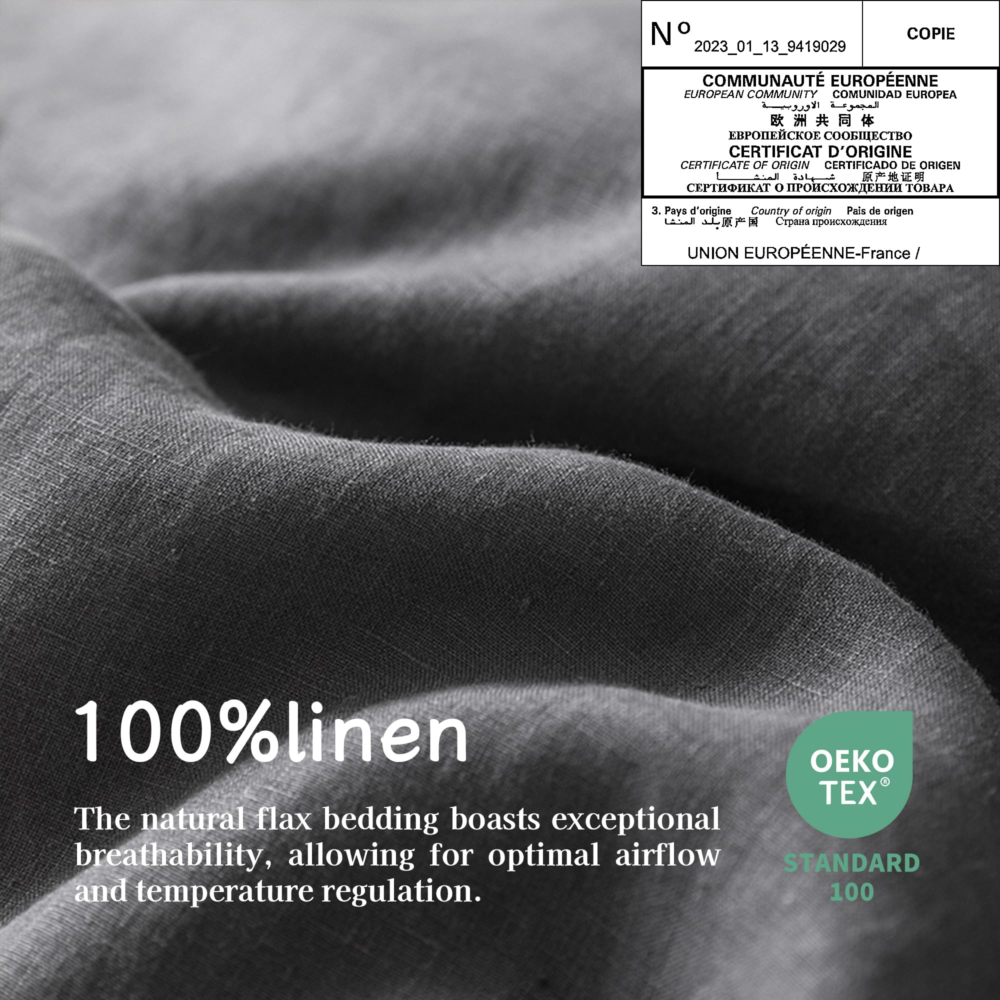 Everly Linen California King Size Sheets Set, 100% Stonewashed French Linen Bed Sheets Deep Pocket Sheets, 4 Pieces (1 Flat Shee