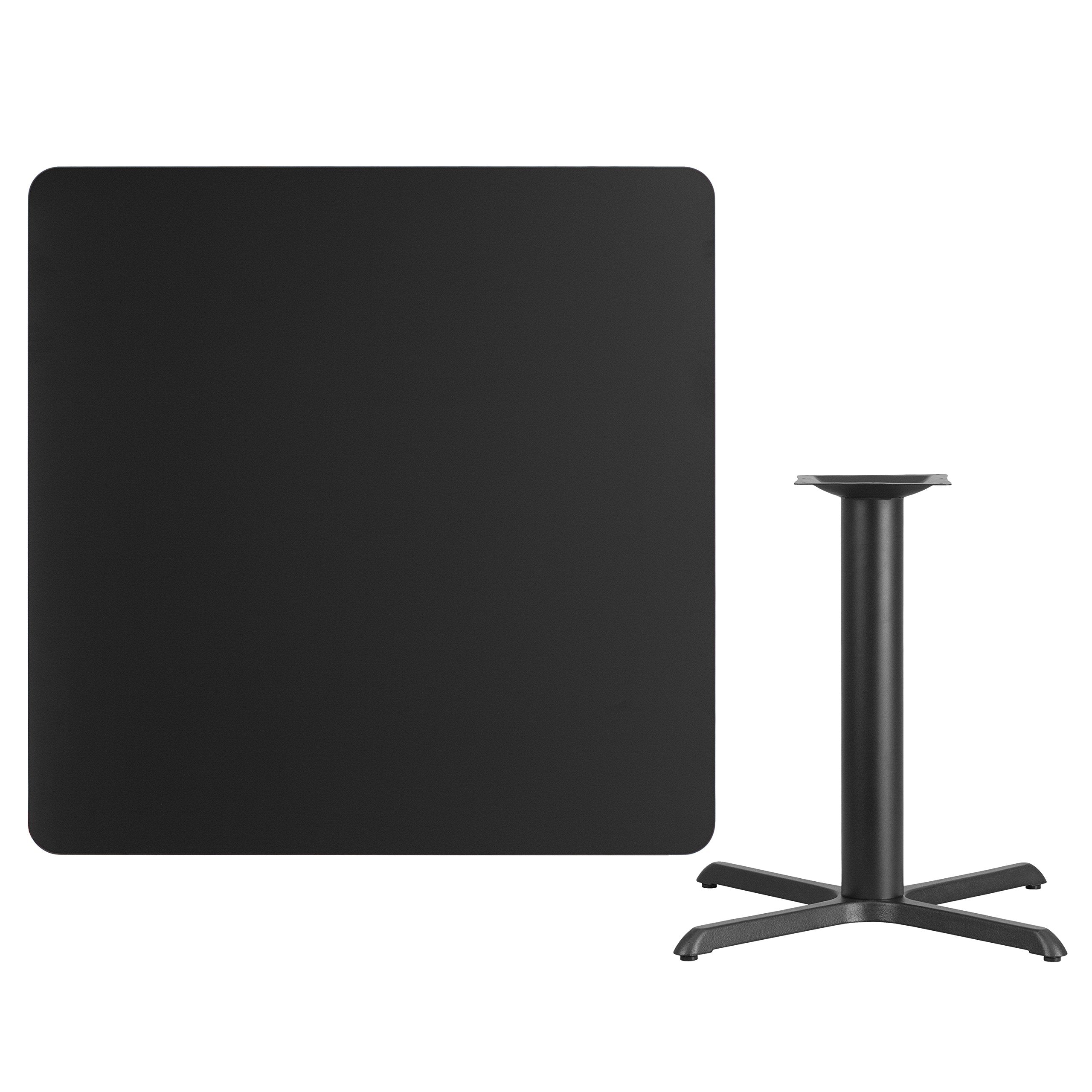 Flash Furniture 42'' Square Black Laminate Table Top with 33'' x 33'' Table Height Base