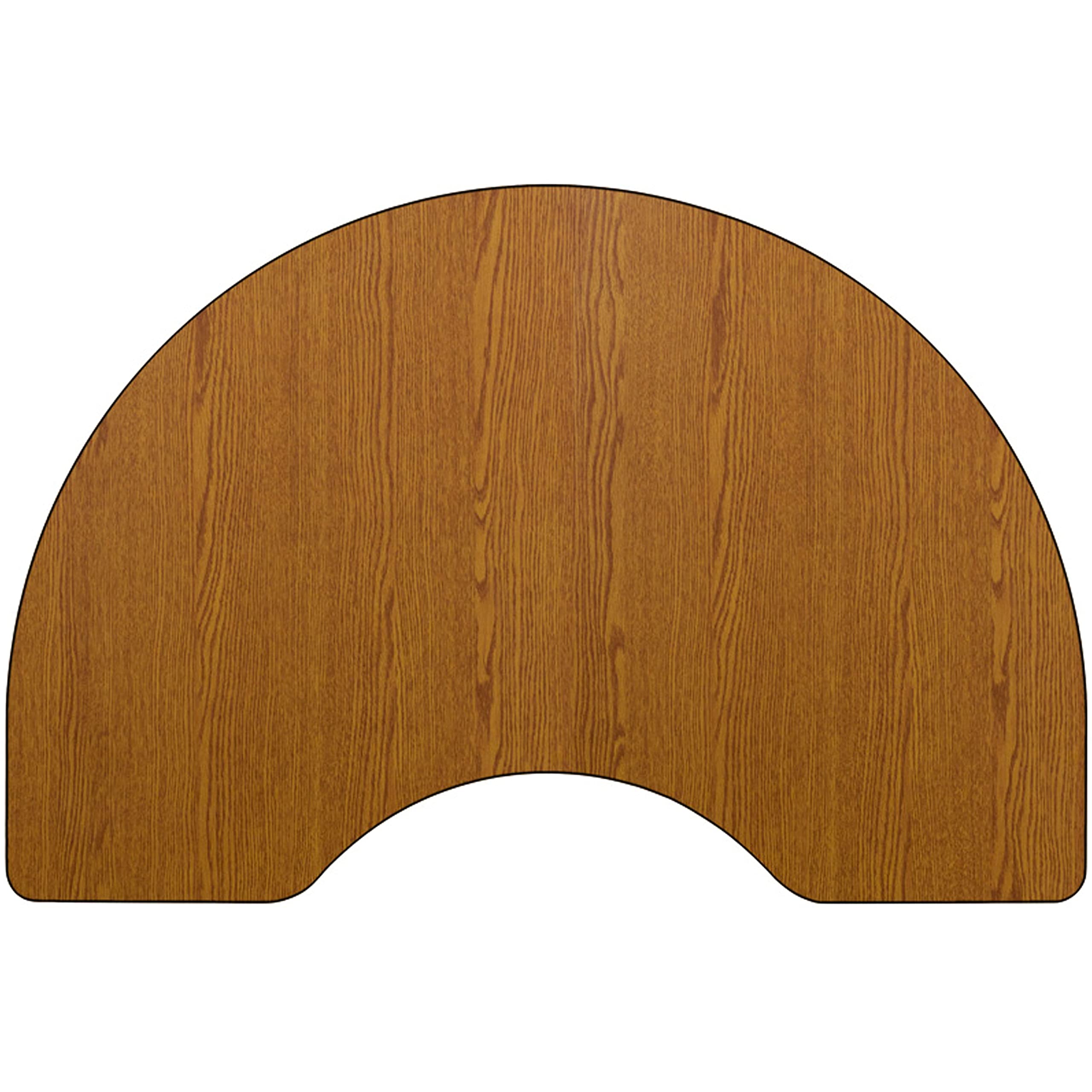 Flash Furniture Wren 48''W x 72''L Kidney Oak Thermal Laminate Activity Table - Height Adjustable Short Legs