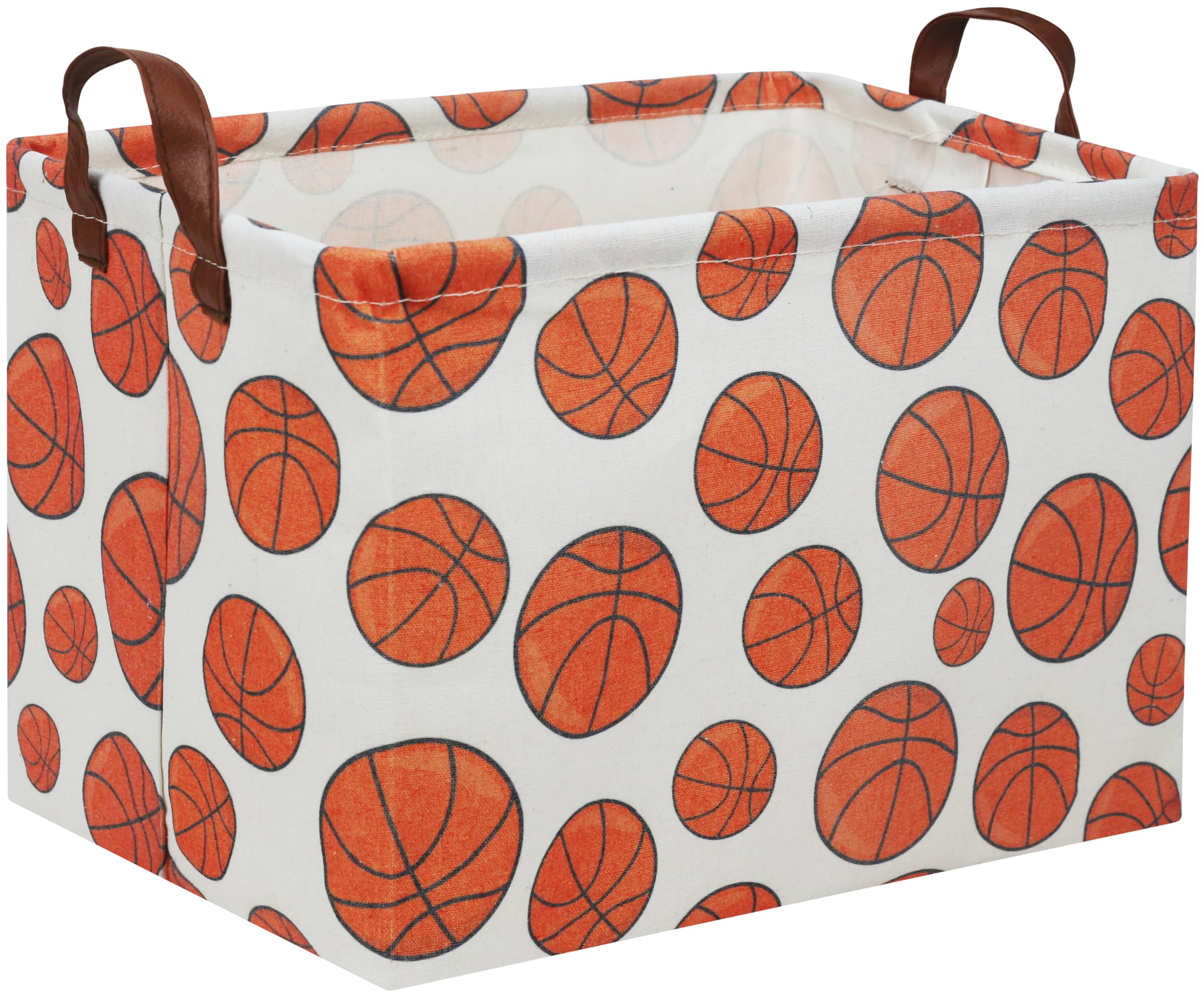 HIYAGON Rectangular Basketball Basket Kids Gift Basket Baby Boy Basket Kids Toy Storage Bin Basket Organizer Box Basketball Room
