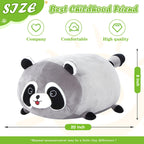 CozyWorld 20'' Raccoon Pillow - Gray Plush Stuffed Animal Toy for Kids Birthday Gifts
