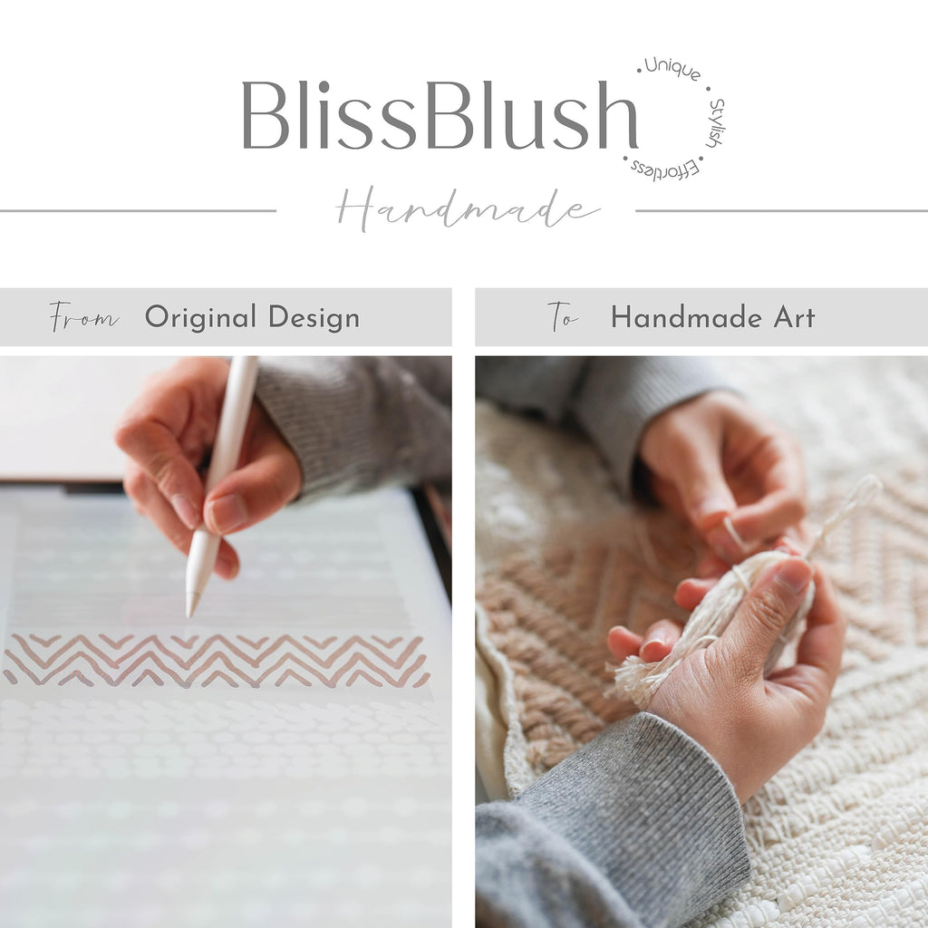 Blissblush Decorative Lumbar Throw Pillow Cover 12X20 Rectangular Boho Accent Pillowcase Black Neutral White Farmhouse Cushion F