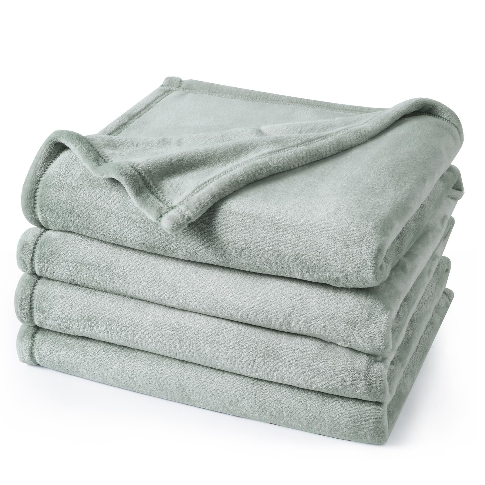 Phf Ultra Soft Fleece Blanket King Size, No Shed No Pilling Luxury Plush Cozy 300Gsm Lightweight Blanket For Bed, Couch, Chair, Sofa Suitable For All Season, 108' X 90', Sage Green