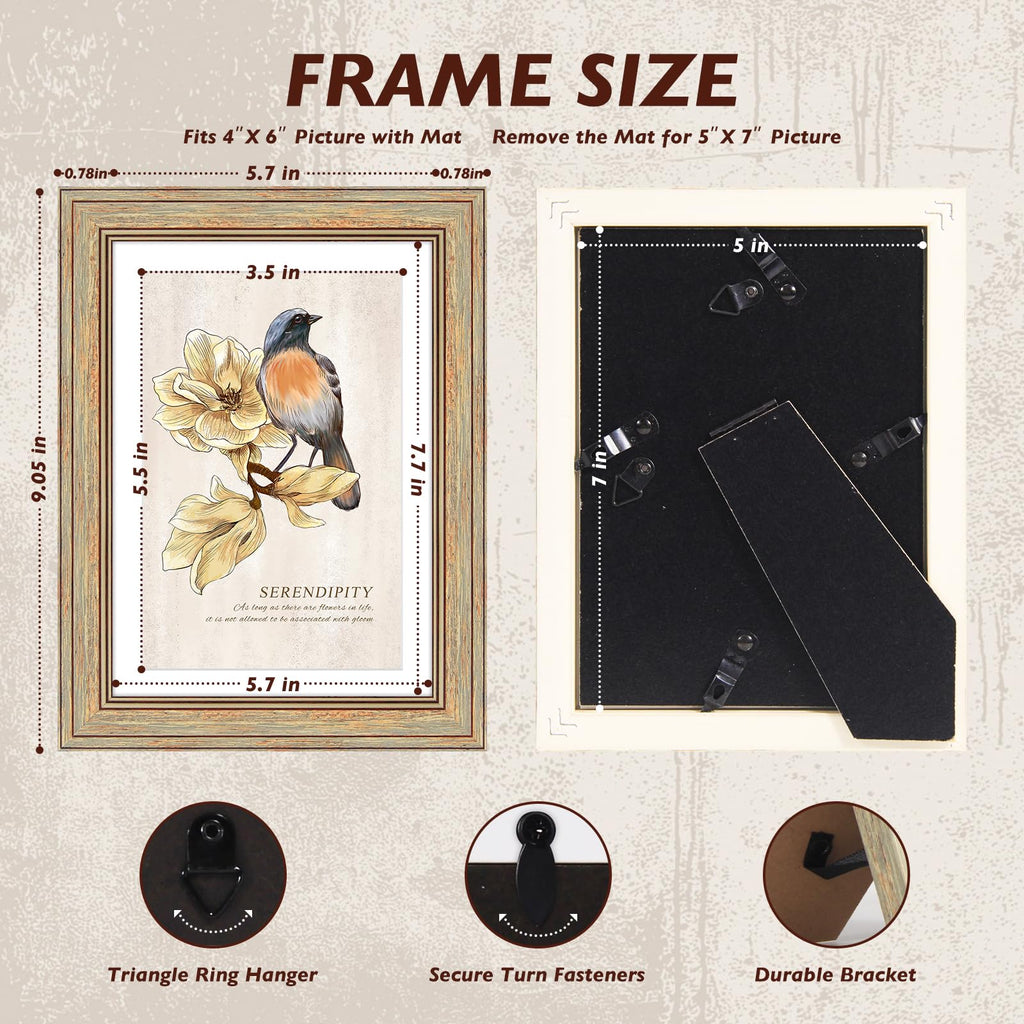 Aaq 4 Pack 5X7 Picture Frame - Picture Frames With Plexiglass,Photo Frame For Wall & Tabletop Picture Frames