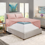 Nestl Extra Deep Pocket Sheets - Fits Mattress 18-24 Inches Deep, Extra Deep Pocket Queen Sheets Sets, 4 Piece Queen Size Sheets, Queen Sheets Deep Pocket, Peach Beige