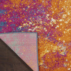 HomeRoots 100% Polypropylene 2’ x 6’ Abstract Brights Sunburst Runner Rug