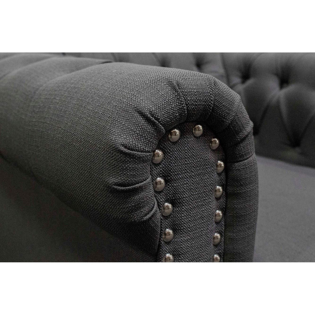 Best Master Furniture Venice Upholstered Loveseat, Charcoal