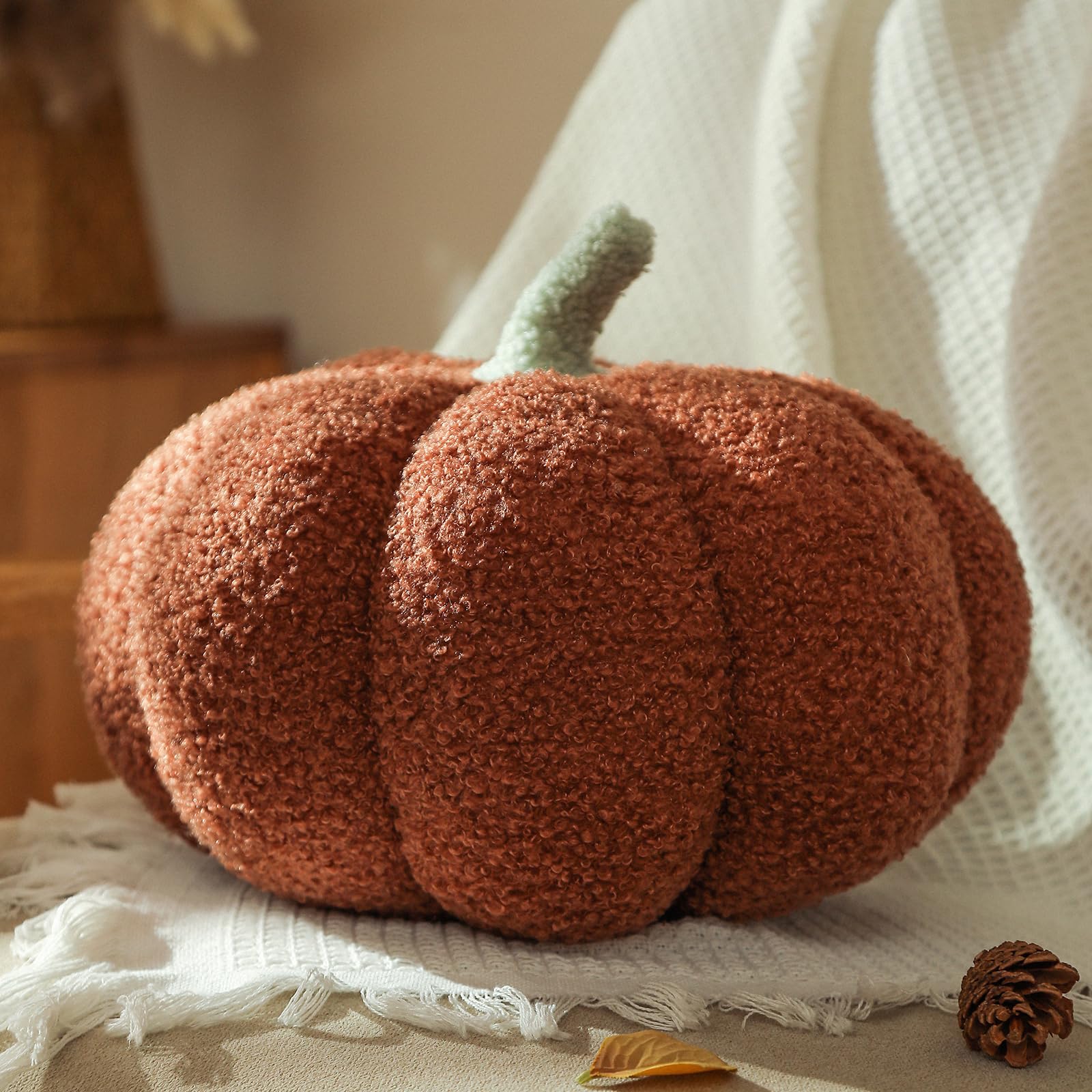 YRXRUS Halloween Pumpkin Pillows, Brown Pumpkin Shaped Throw Pillows Gifts, Fall Room Decoration, Small Cute Halloween Pillow, T