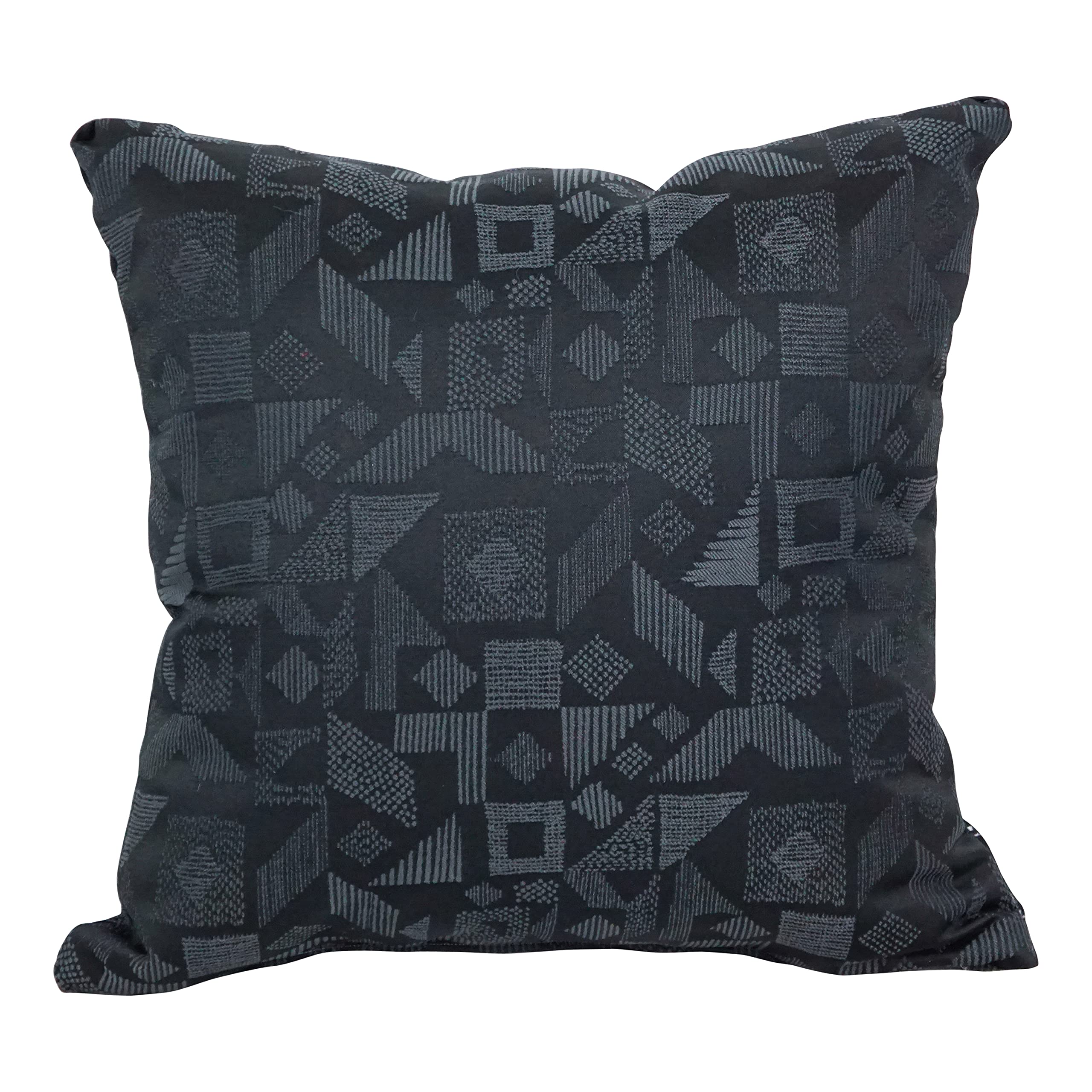Blazing Needles Square Polyester Jacquard Throw Pillow, 17", Nina Jet