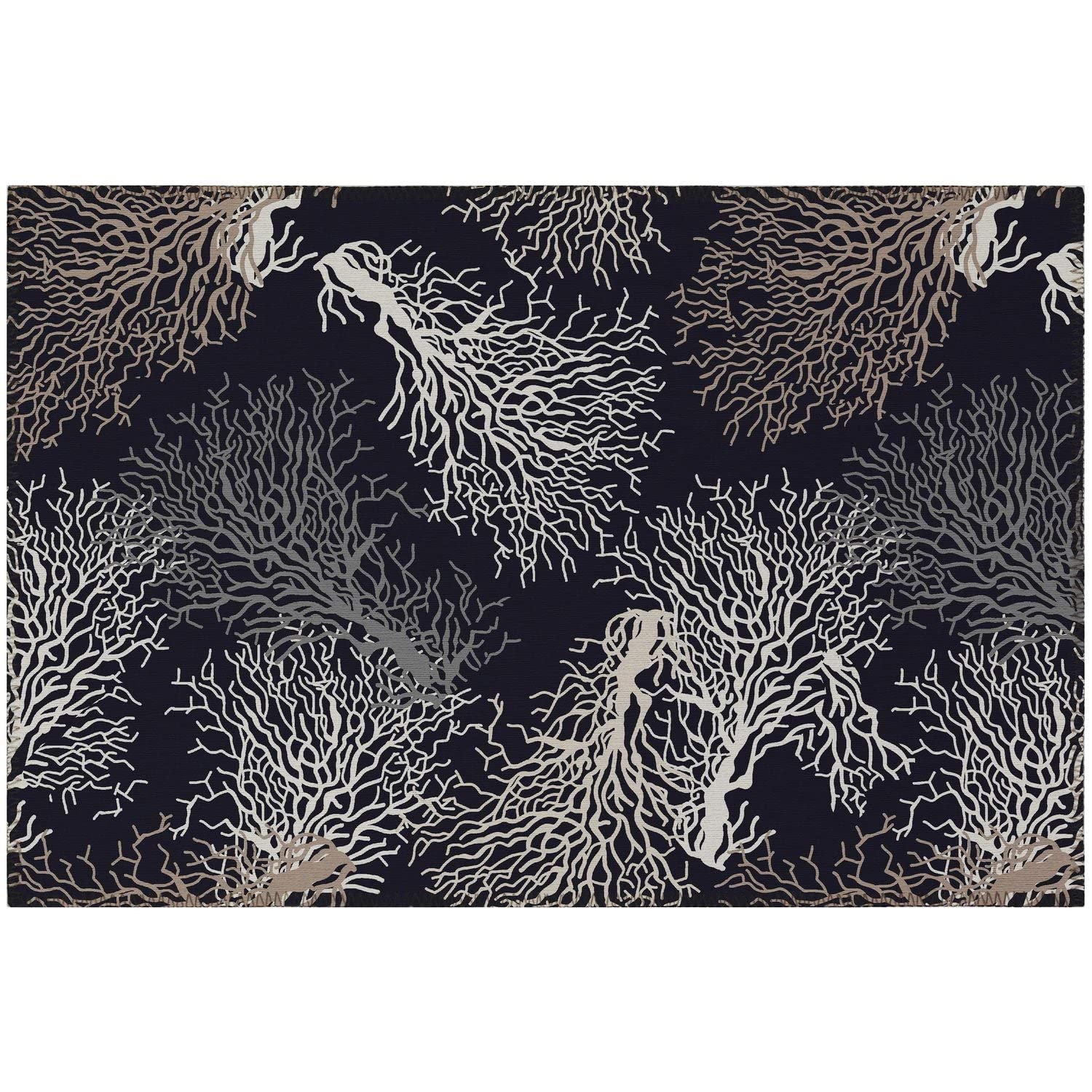 Seabreeze Sz3 Black Coastal Rug Rectangle 3' X 5'